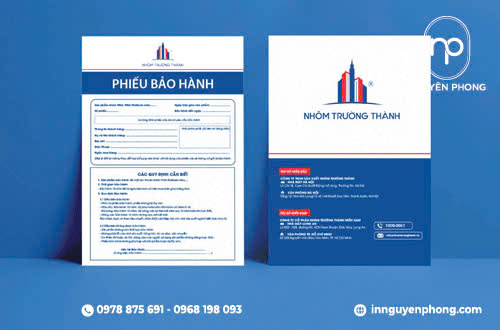 Phiếu bảo hành máy móc thiết bị có thể chứa rất nhiều thông tin